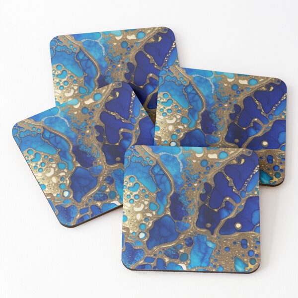 Item preview, Hado Patterns blue and gold glass designed and sold by BAHO STORE.