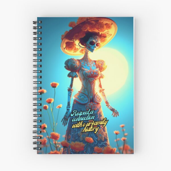 Artikelvorschau, Sky Blue Catrina: Eine Hommage an den Tag der Toten mit Eleganz und lebendigen Blautönen am Himmel entworfen und verkauft von RetroRevivals.