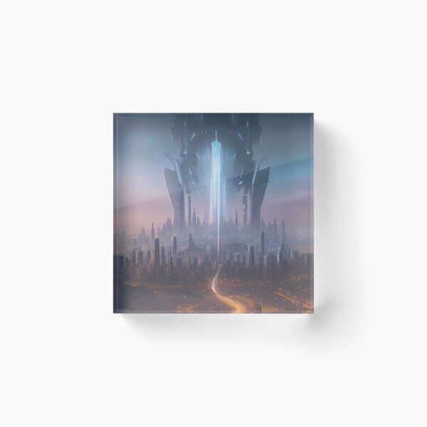 Item preview, Cosmic Metropolis: City Embraces Spaceship designed and sold by GoodWitch24.