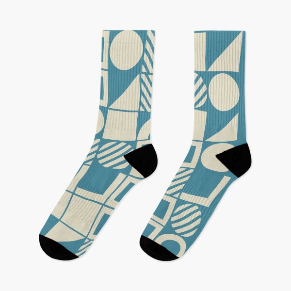 Item preview, Blue and Cream Bauhaus Inspired Geometric Pattern designed and sold by Jselz.