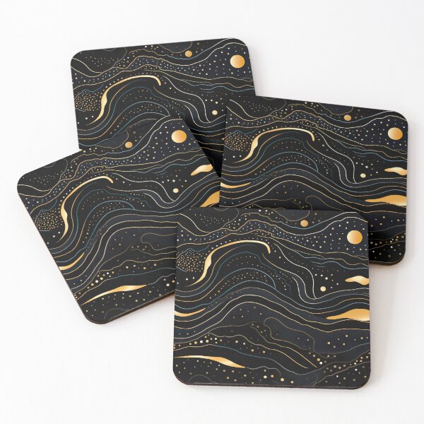 Item preview, Cosmic Constellations - Whimsical Topography in Black and Gold designed and sold by vadimcarazan.