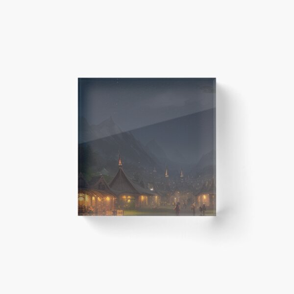 Item preview, Starry Night: Enchanting Glow of Village designed and sold by GoodWitch24.