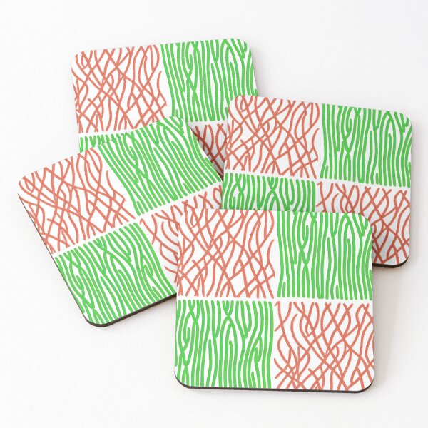 Item preview, Red and green curved lines in pattern designed and sold by ioankoll213.