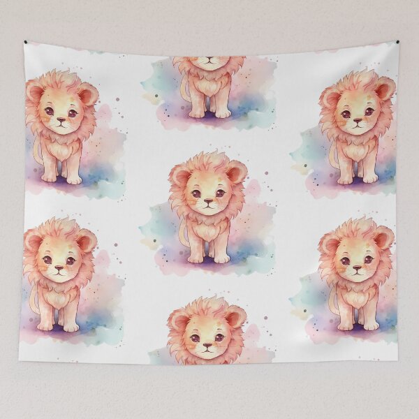 Item preview, Cute Watercolor Lion Cub designed and sold by Jdelgado813.
