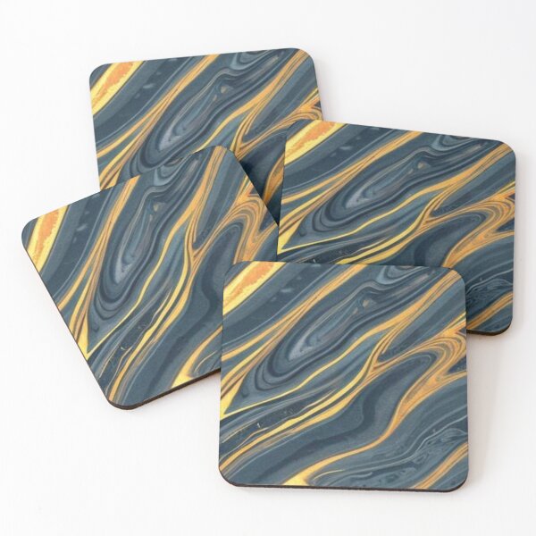 Item preview, Abstract Gold and Blue Liquid Metal designed and sold by calibrit.