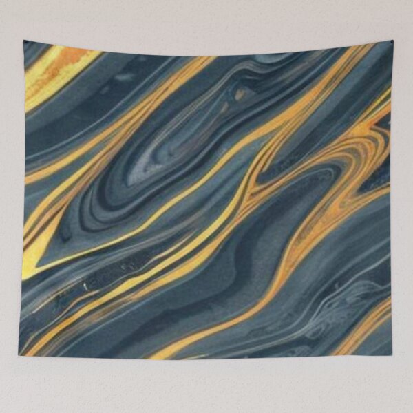 Item preview, Abstract Gold and Blue Liquid Metal designed and sold by calibrit.