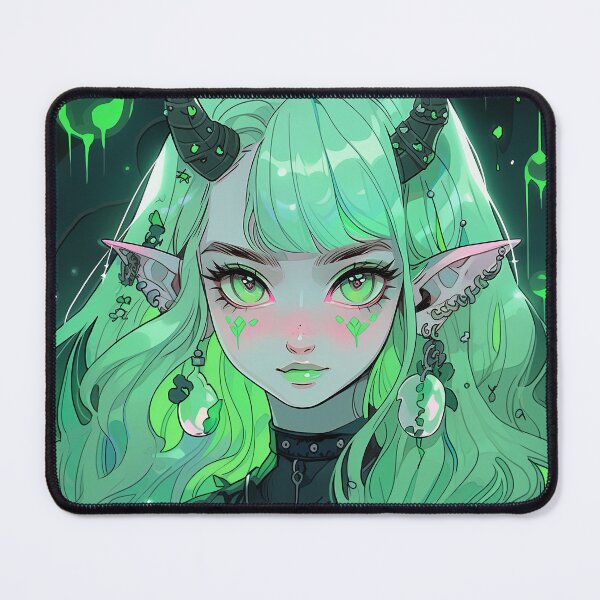 Item preview, Beautiful Green Ethereal Elf Anime Girl designed and sold by bubblegoth.
