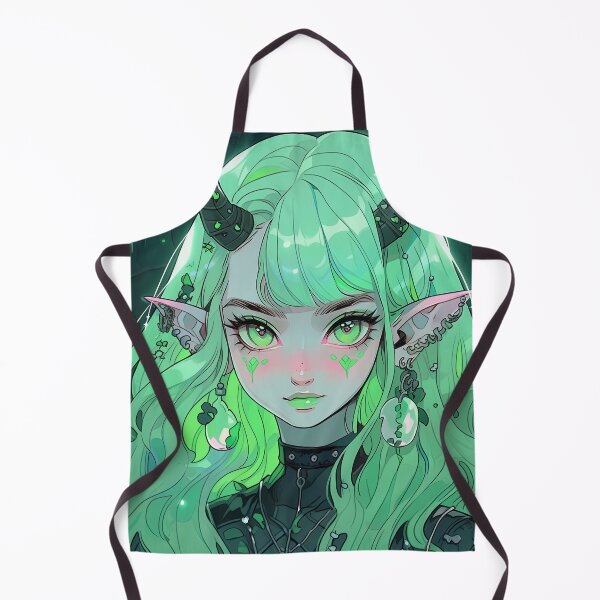 Item preview, Beautiful Green Ethereal Elf Anime Girl designed and sold by bubblegoth.