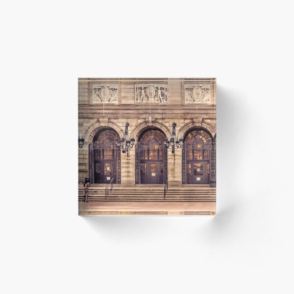 Christmas night at Boston Public Library Acrylic Block