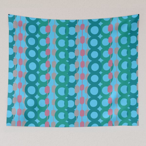 Item preview, Circles and Beads Blue Pattern designed and sold by MitaDreamDesign.