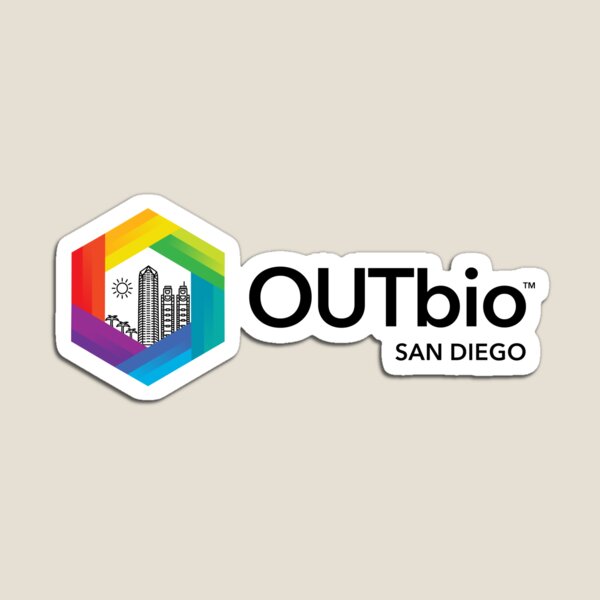 OUTbio San Diego Rainbow Logo with Horizontal Black Text Pullover Hoodie  for Sale by OUTbioSanDiego