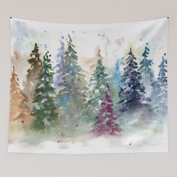 Item preview, Misty rainbow forest watercolor designed and sold by AnissaF.
