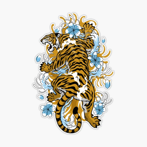 Japanese Tattoo Design with Tiger