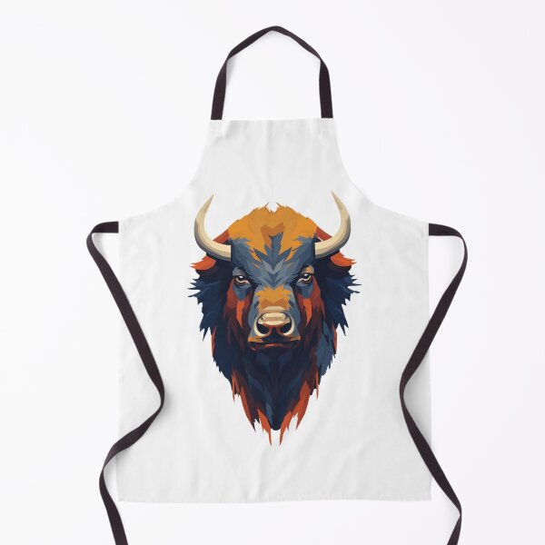 Item preview, Stunning Buffalo Head with Gray, Orange, and Rust-Colored Hair designed and sold by ShopWilPrints.