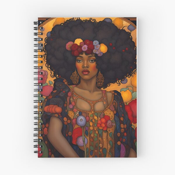 Item preview, Beautiful Black Art Nouveau Woman with Flowers designed and sold by Glimmersmith.