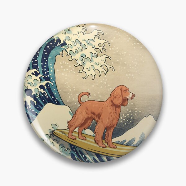 Item preview, Irish Setter Kanagawa Japanese Surfing Wave designed and sold by rafaeltto.