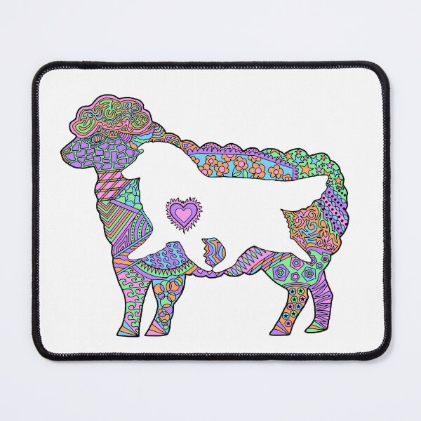 Item preview, Zentangle Sheep Sheltie in pastels designed and sold by Justbijou.