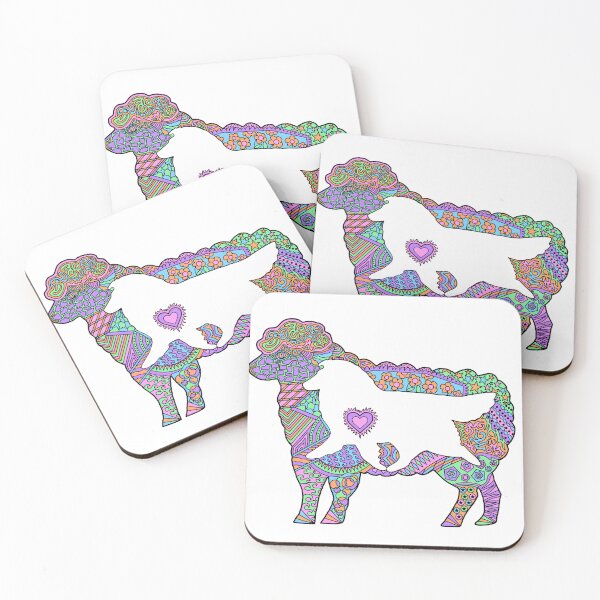Item preview, Zentangle Sheep Sheltie in pastels  designed and sold by Justbijou.