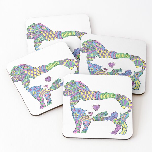 Item preview, Zentangle Border Collie Sheep in pastels  designed and sold by Justbijou.