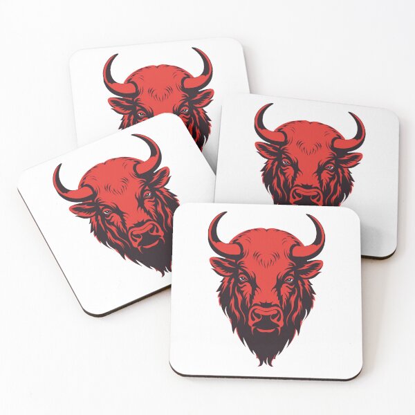 Item preview, Vibrant Red-Haired Buffalo Head Graphic designed and sold by ShopWilPrints.