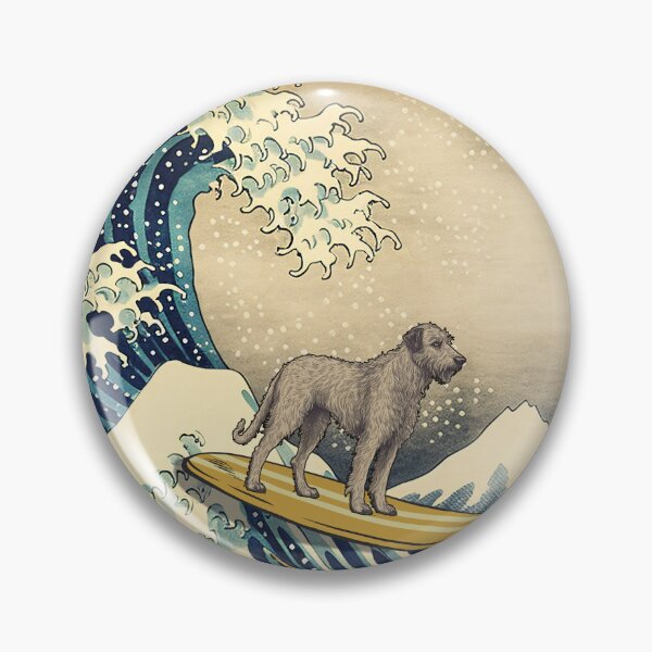 Item preview, Irish Wolfhound Kanagawa Japanese Surfing Wave designed and sold by rafaeltto.