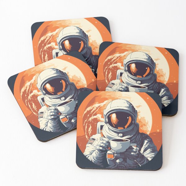 Item preview, Marsian Mornings: Astronaut's Stellar Sip in the Red Planet's Embrace designed and sold by jooordaaan.