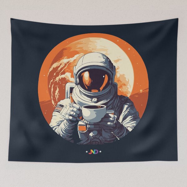Item preview, Marsian Mornings: Astronaut's Stellar Sip in the Red Planet's Embrace designed and sold by jooordaaan.