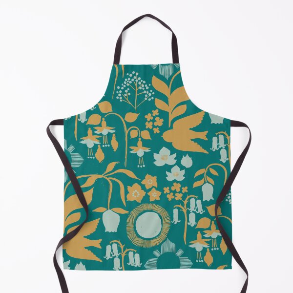 Item preview, Under the Sun {Teal Ochre Eggshell} Birds and Flowers - large designed and sold by Cecilia Mok.