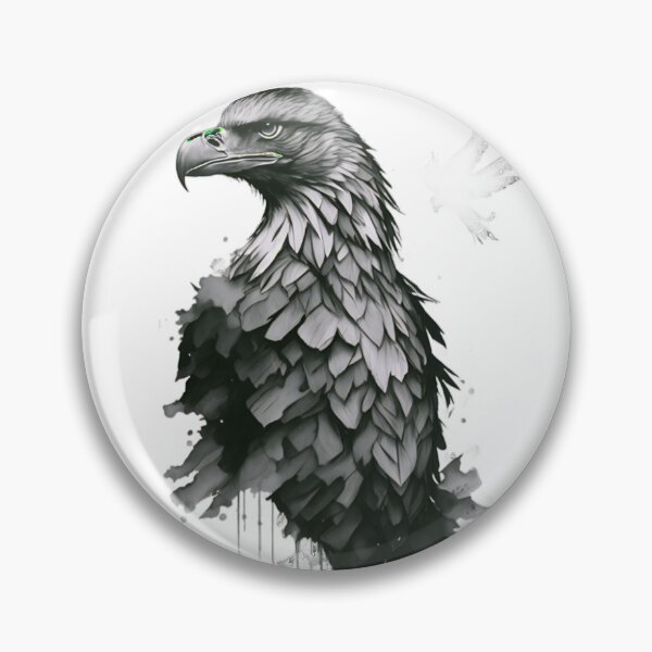 Item preview, profile of a gray eagle designed and sold by Gisely Bispo.