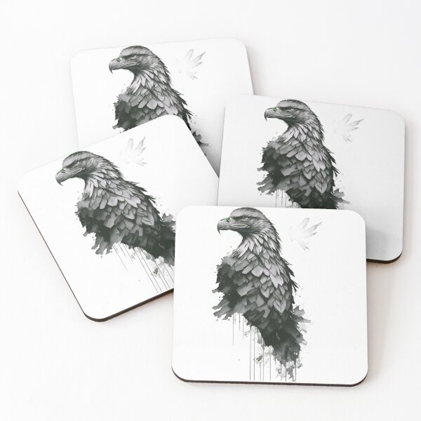 Item preview, profile of a gray eagle designed and sold by Gisely Bispo.