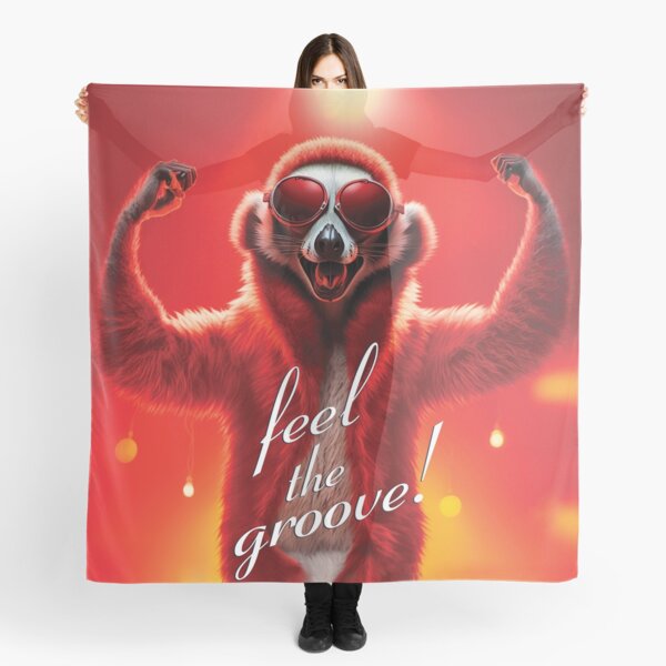 Aperçu de l'œuvre Heureux lémurien portant des lunettes de soleil Feel The Groove ! créée et vendue par popanato.