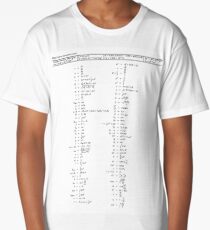 Physics, length, distance, height, area, volume, time, speed, velocity, area rate, diffusion coefficient, kinematic viscosity, specific angular momentum, thermal diffusivity Long T-Shirt