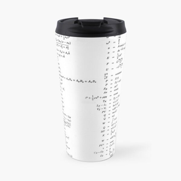 Physics, length, distance, height, area, volume, time, speed, velocity, area rate, diffusion coefficient, kinematic viscosity, specific angular momentum, thermal diffusivity Travel Coffee Mug