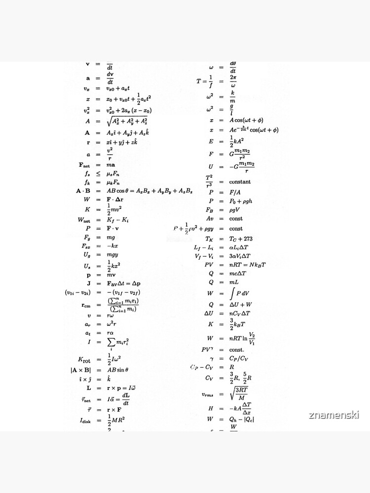 Physics, length, distance, height, area, volume, time, speed, velocity, area rate, diffusion coefficient, kinematic viscosity, specific angular momentum, thermal diffusivity by znamenski