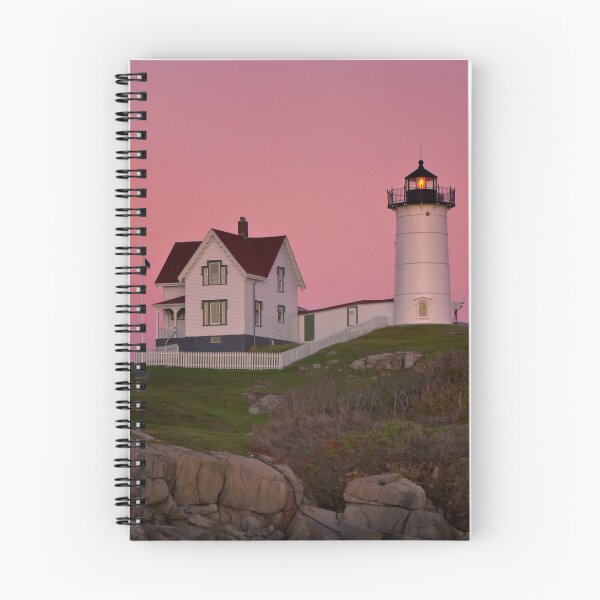 Item preview, Nubble Lighthouse with Pink Sky, Sunset designed and sold by KellyHeaton.