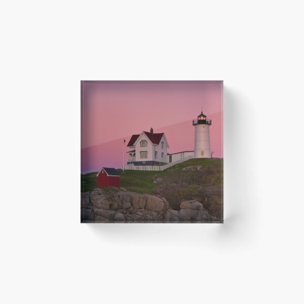 Item preview, Nubble Lighthouse with Pink Sky, Sunset designed and sold by KellyHeaton.