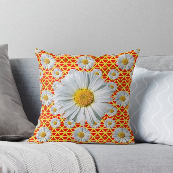 Item preview, WHITE SHASTA DAISY PATTERNS RED ART designed and sold by sharlesart.