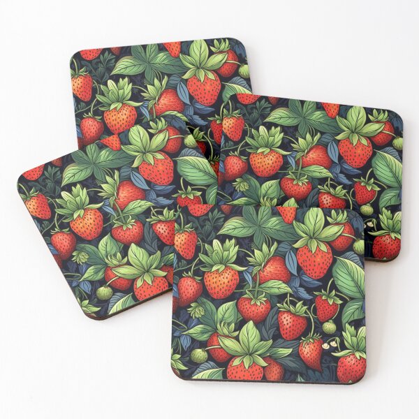 Item preview, Vibrant Strawberry Fruits and Leaves Pattern designed and sold by EpicFoxArt.