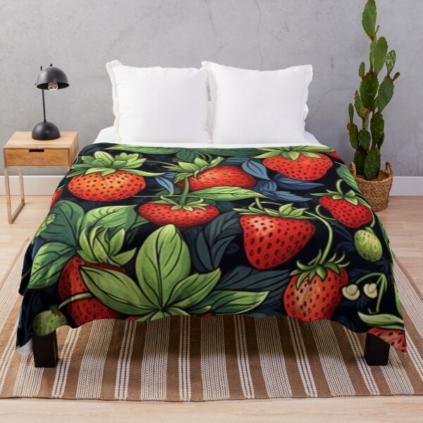 Item preview, Vibrant Strawberry Fruits and Leaves Pattern designed and sold by EpicFoxArt.