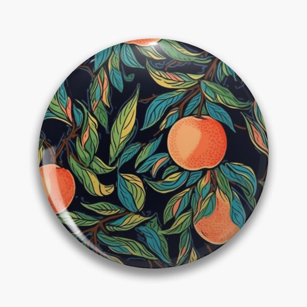 Item preview, Vibrant Peaches Fruits and Leaves Pattern designed and sold by EpicFoxArt.