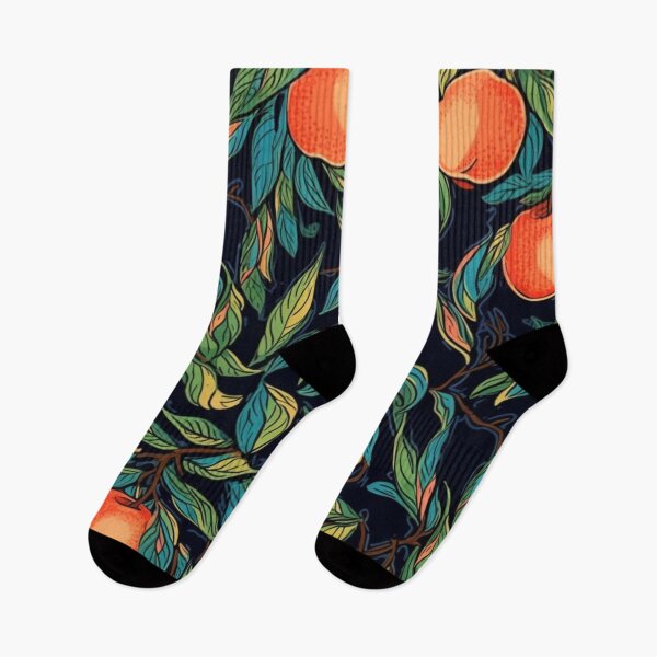 Item preview, Vibrant Peaches Fruits and Leaves Pattern designed and sold by EpicFoxArt.