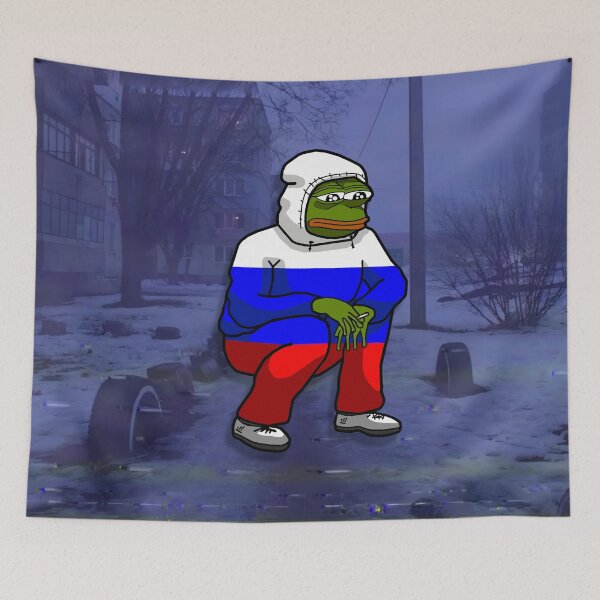 Item preview, Sad Russian Pepe Squatting designed and sold by Slav-Art.