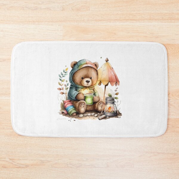 Item preview, Adventure Awaits Bear Camping Watercolor designed and sold by BobilandStore.