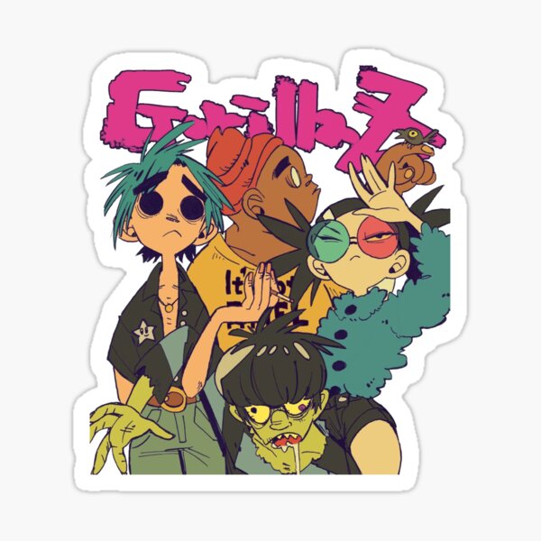 Gorillaz Little Pink Plastic Bags EP Cover Sticker for Sale by Theokotos