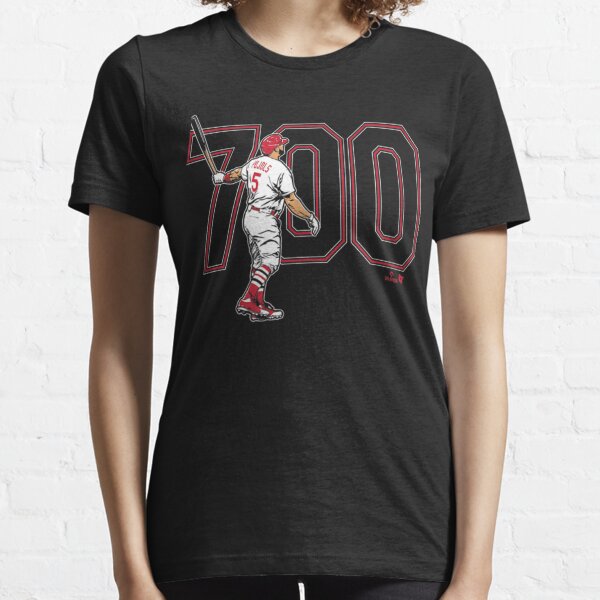 Albert Pujols: 700, Women's V-Neck T-Shirt / Red / Small - MLB - Red - Sports Fan Gear | breakingt