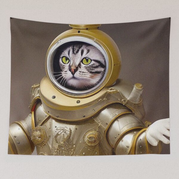 Item preview, cat in medical armor looking in camera designed and sold by LydiaCathery.