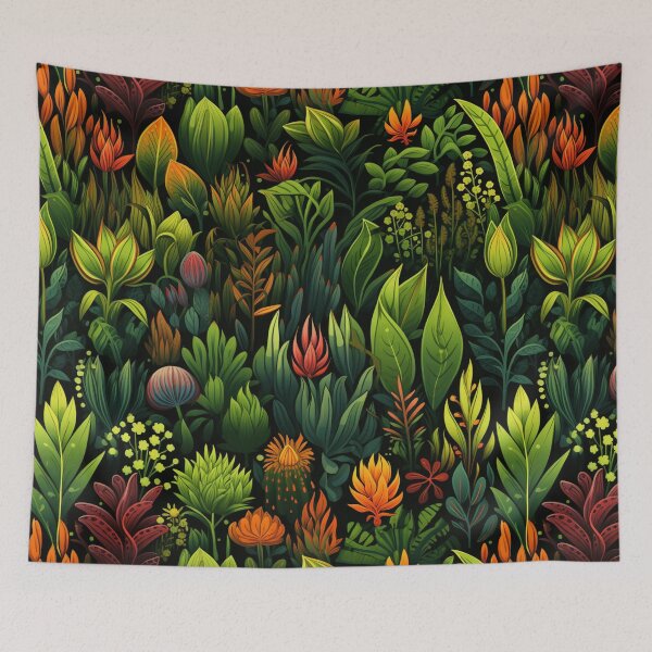 Item preview, Lush cartoon greenery leaves and flowers  designed and sold by EliteShadow.