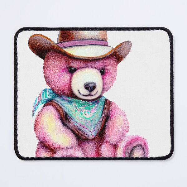 Item preview, BOHO Cowgirl - Hot Pink Teddy Bear designed and sold by pocketart2023.