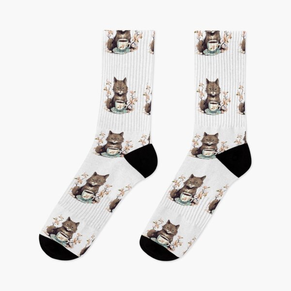 Item preview, Cat Drinking Coffe Tea Kawaii Cutte designed and sold by ArtFromBeyond.