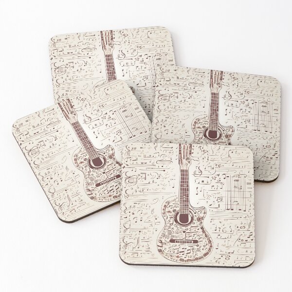 Item preview, Vintage Guitar Made of Music Symbols - Vintage Music  designed and sold by SafiannaSpace.